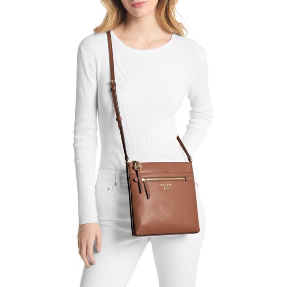 NWT Michael Kors Jet Set Charm Small Flat Crossbody Bag Luggage One Size - Picture 6 of 7